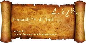 Loncsár Ábel névjegykártya