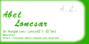 abel loncsar business card